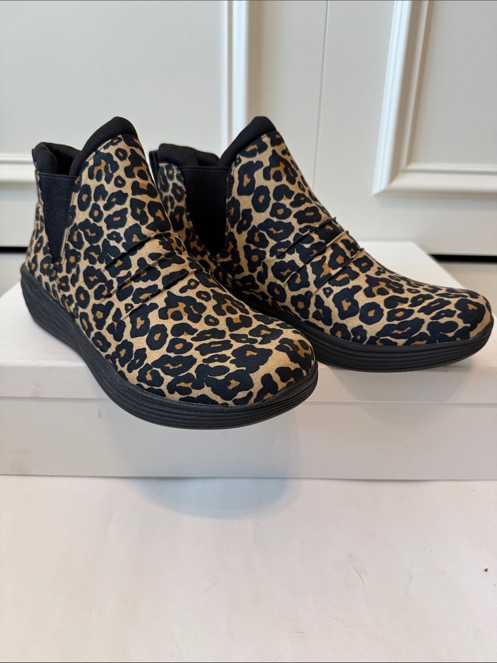 Women's Ryka Niah Chelsea Leopard Print Slip-On Bootie